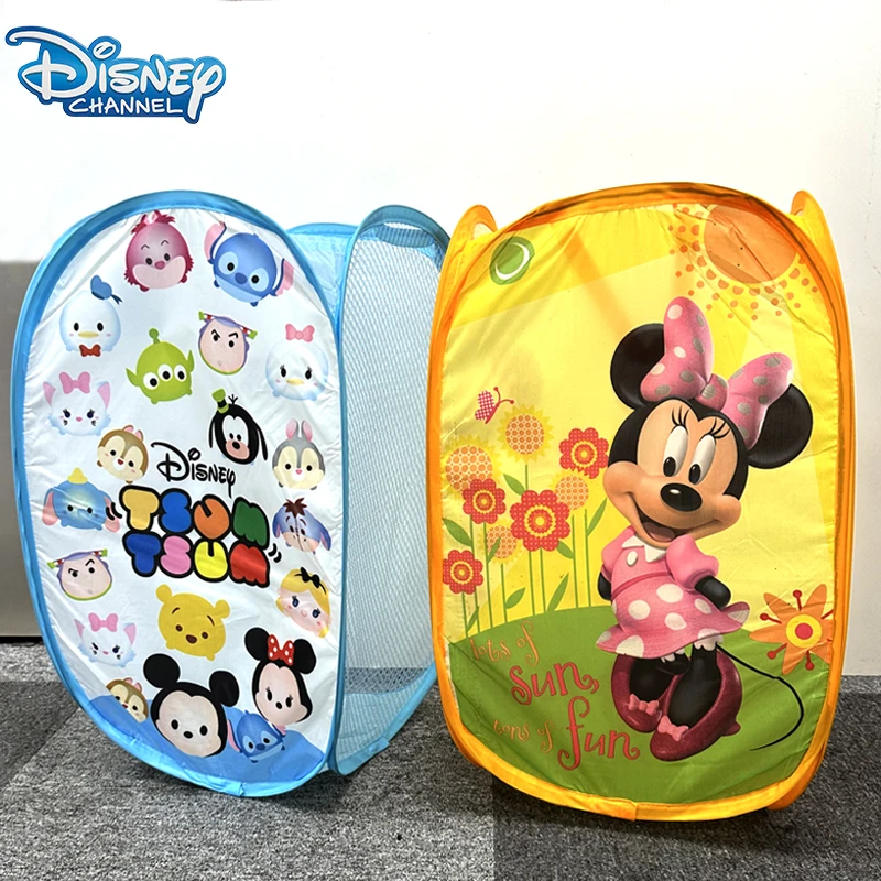 Disney Mickey Minnie Mouse Dirty Clothes Basket Fold Cartoon Cute Portable Dirty Clothes Basket Toy Sock Storage Basket Gifts