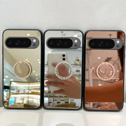 Mirror Phone Case with Ring Holder for Google Pixel 9 Pro 9 Pro XL 9