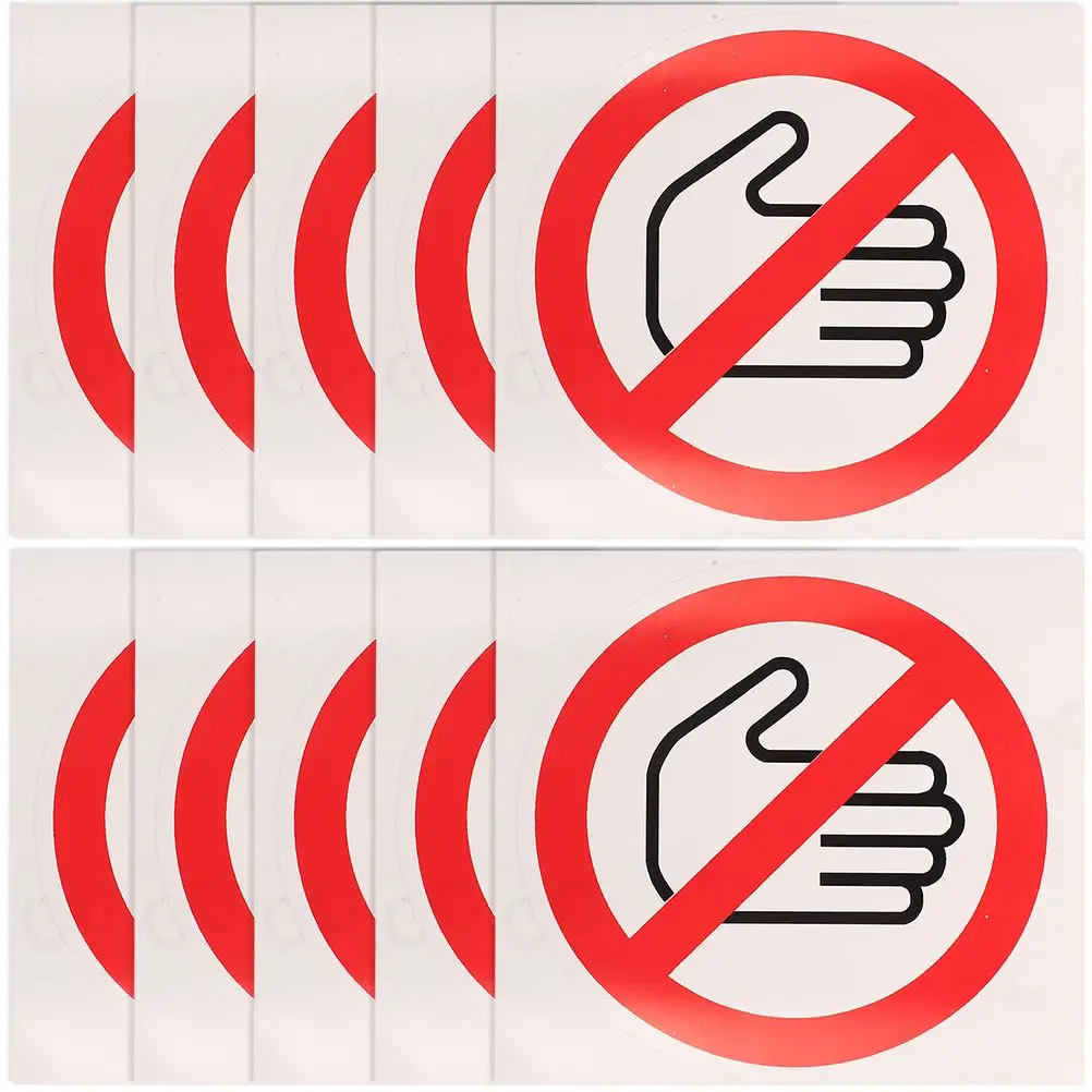10 Pcs Safety Warning Sign Stickers Self Adhesive Vinyl Decals Do Not Touch Labels Traffic Signs Machine Warning