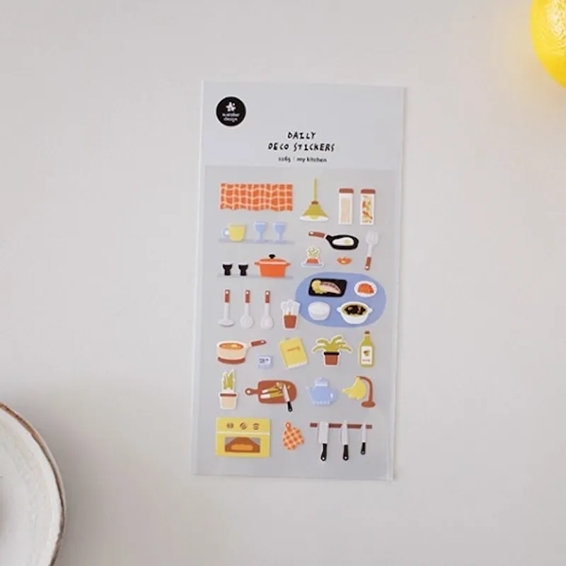Suatelier My naklejka kuchenna No.1165 śmieciowy dziennik dostarcza koreański materiał do scrapbookingu noże stołowe papierowe naklejki hobby