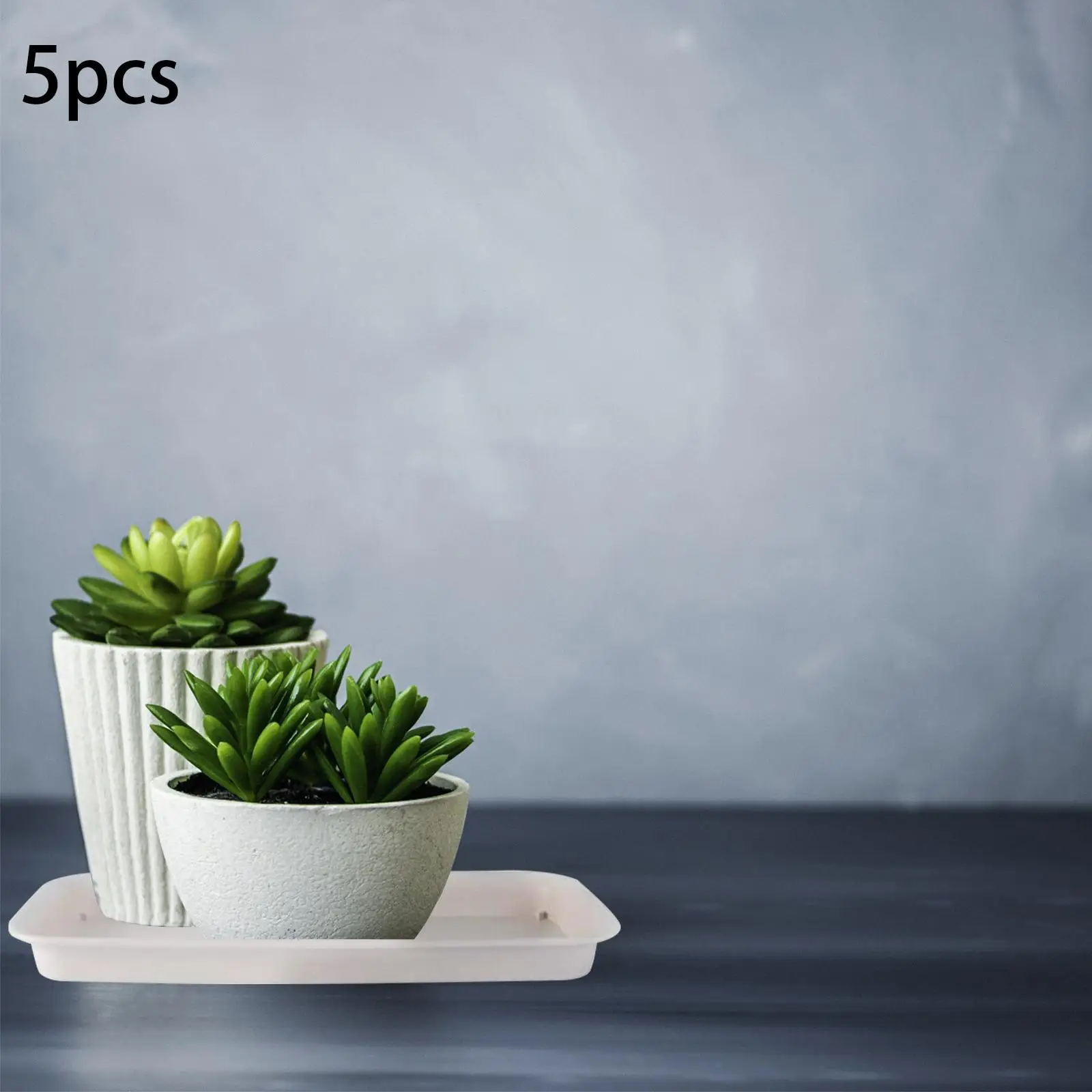 Rectangular Plant Saucers Protective Plastic Tray Indoor Outdoor Flower Pot Drainage for Home Office Yard