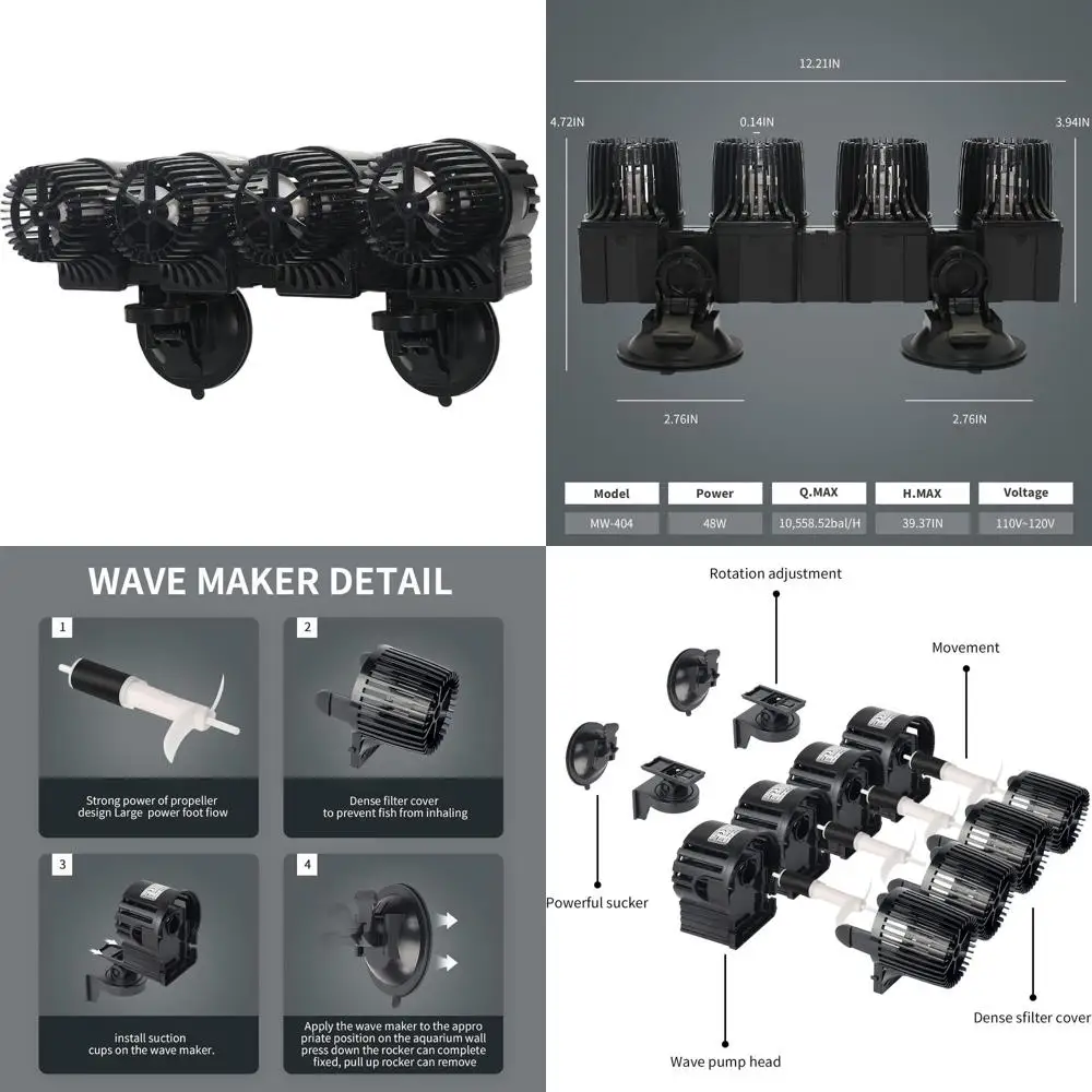 

Насос для аквариума Wave Maker 12680 GPH для пресноводных и морских аквариумов объемом 180-300 галлонов с регулируемым потоком