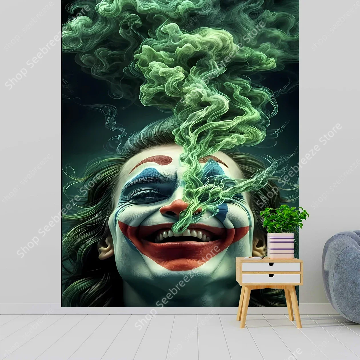 Happy Face J-Joker Tapestry Wall Hanging for Bohemian Home Wall Decor Bedroom Living Room Dorm Decoration Gift for Friends