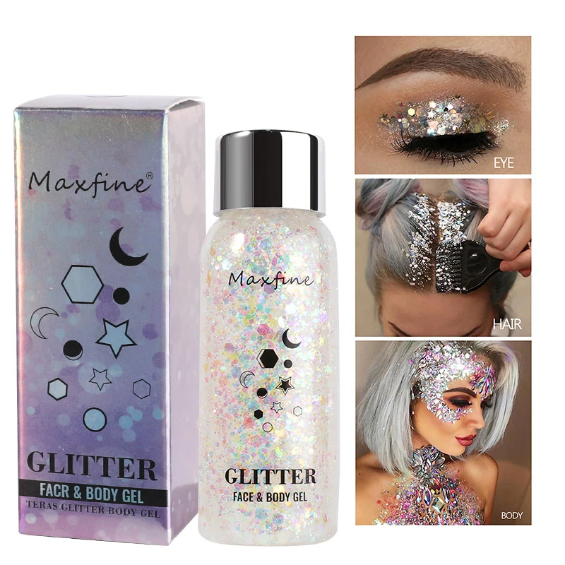 Eye Glitter Nail Hair Body Face Gel Art Waterproof High Gloss Glitter Body Multifunctional Makeup Decoration Party Festival