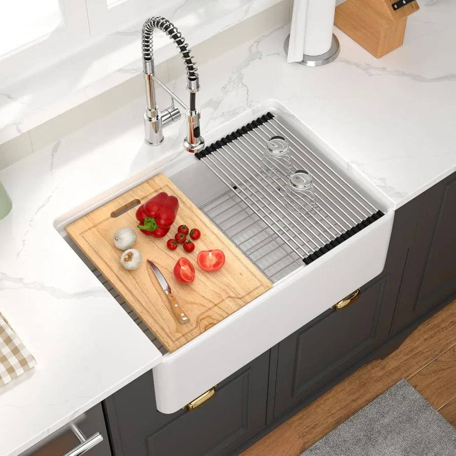 

Farmhouse Sink 30x20 Workstation Sink Reversible Fireclay Porcelain Ceramic Apron Front Kitchen Sinks Single Bowl 30 In Farm St