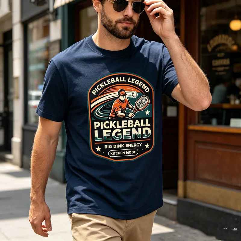 Pickleball T-Shirt Pickleball Legend Big Dink Energy Kitchen Mode Funny Vintage Retro Graphic Tee Men Women Casual Streetwear