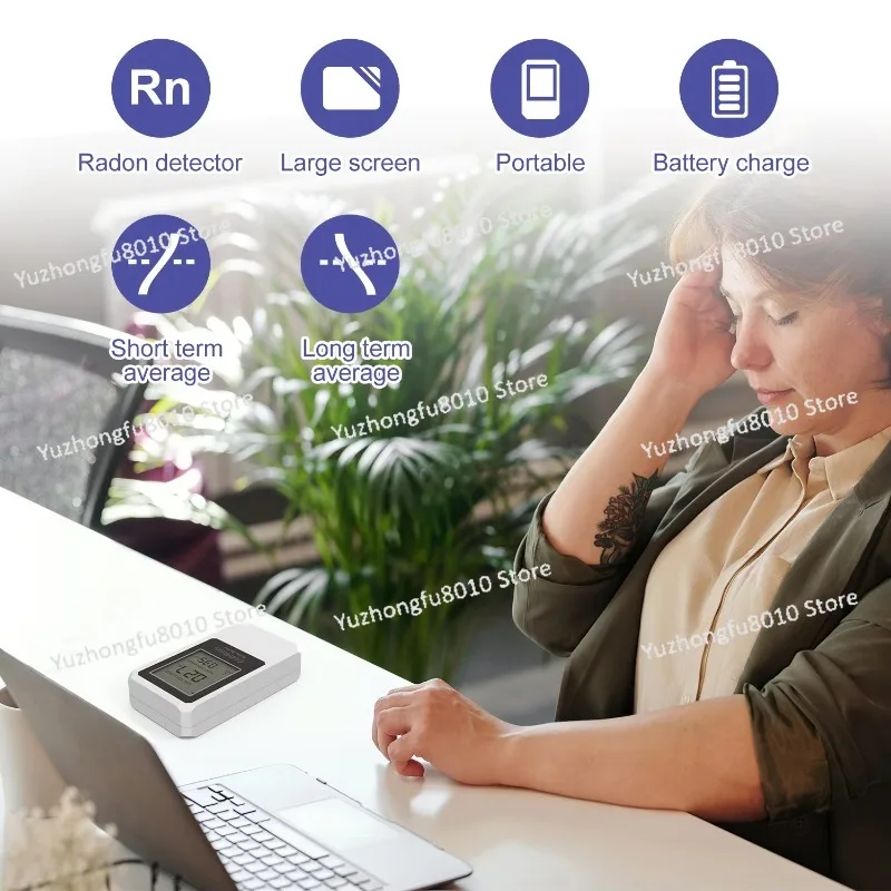 Handheld air quality monitor radon meter indoor home office use radon monitor LCD display digital radon detector