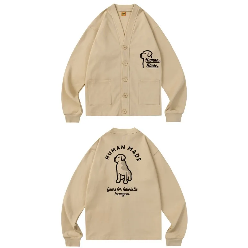 

Humanmade Rabbit Dog Button Cardigan Jacket Men Women Couple Fleece Lined Winter Fall Coat