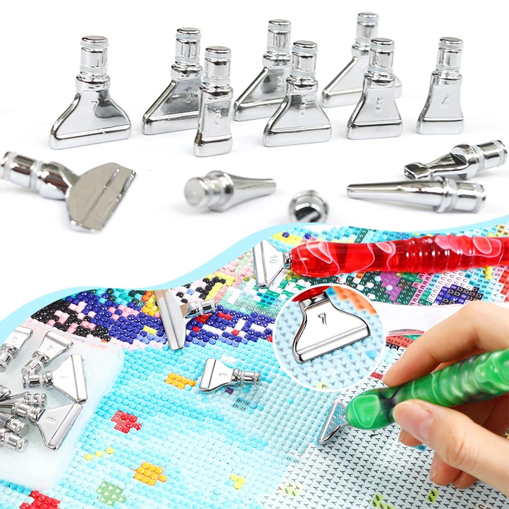 

Diamond Painting Tools Metal Pen Tips Multi Placer Tips Stainless Steel Nibs Kit Accessories for Replacement Pen Heads