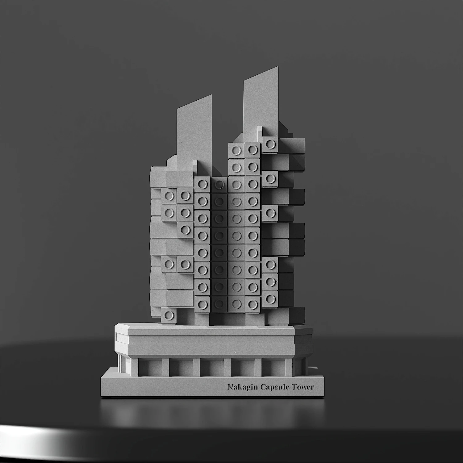 Japanese Architect Kisho Kurokawa's 'Nakagin Capsule Building' Cement Building Model Home Decoration Desktop Concrete Ornaments