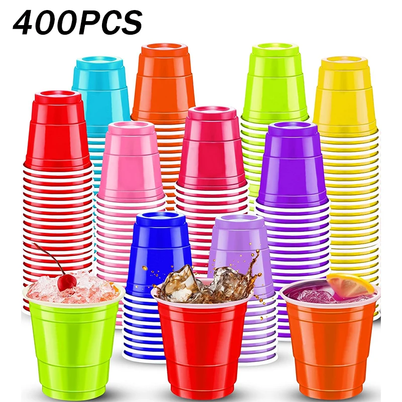 

Пластиковые чашки 2 унции, одноразовые пластиковые чашки, Разноцветные Мини-чашки для барбекю, чашки для рождественской вечеринки, чашки для дегустации, чашки для кемпинга и пикника