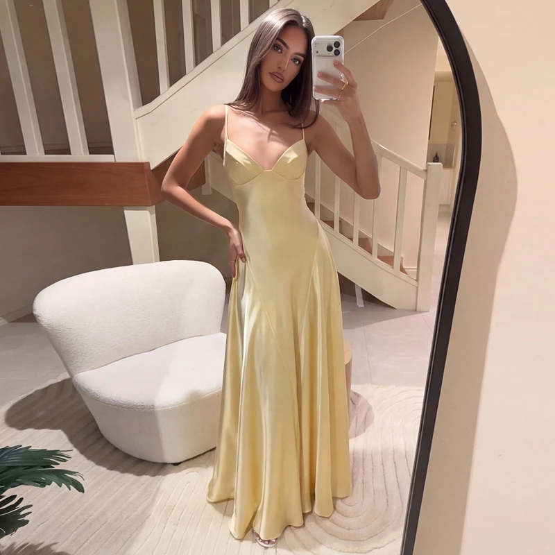 Hugcitar Damen Elegantes Einfarbiges V-Ausschnitt-Unterkleid Sexy Bodycon Reißverschluss-Maxikleid Modisches Damen-Outfit Abendparty Geburtstag Sommerkleid – Detail 12