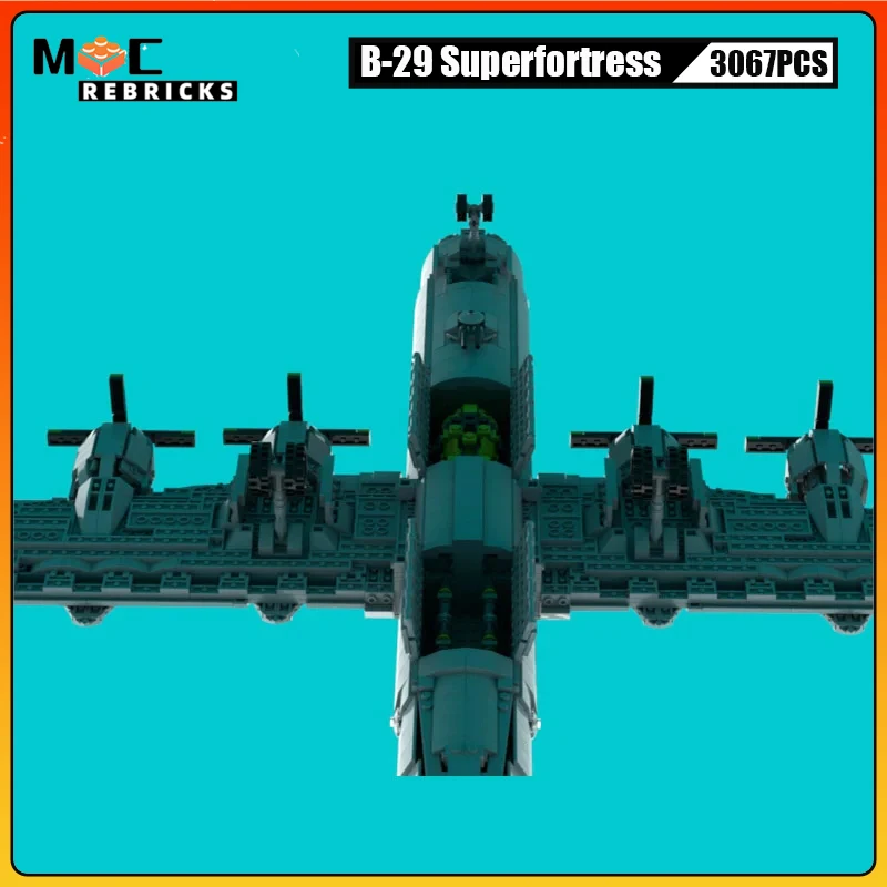 WW2 US Military B-29 Superfortress Long-Range Bomber Heavy Fighter Building Block Aircraft Assembly Models Bricks Toys Collector