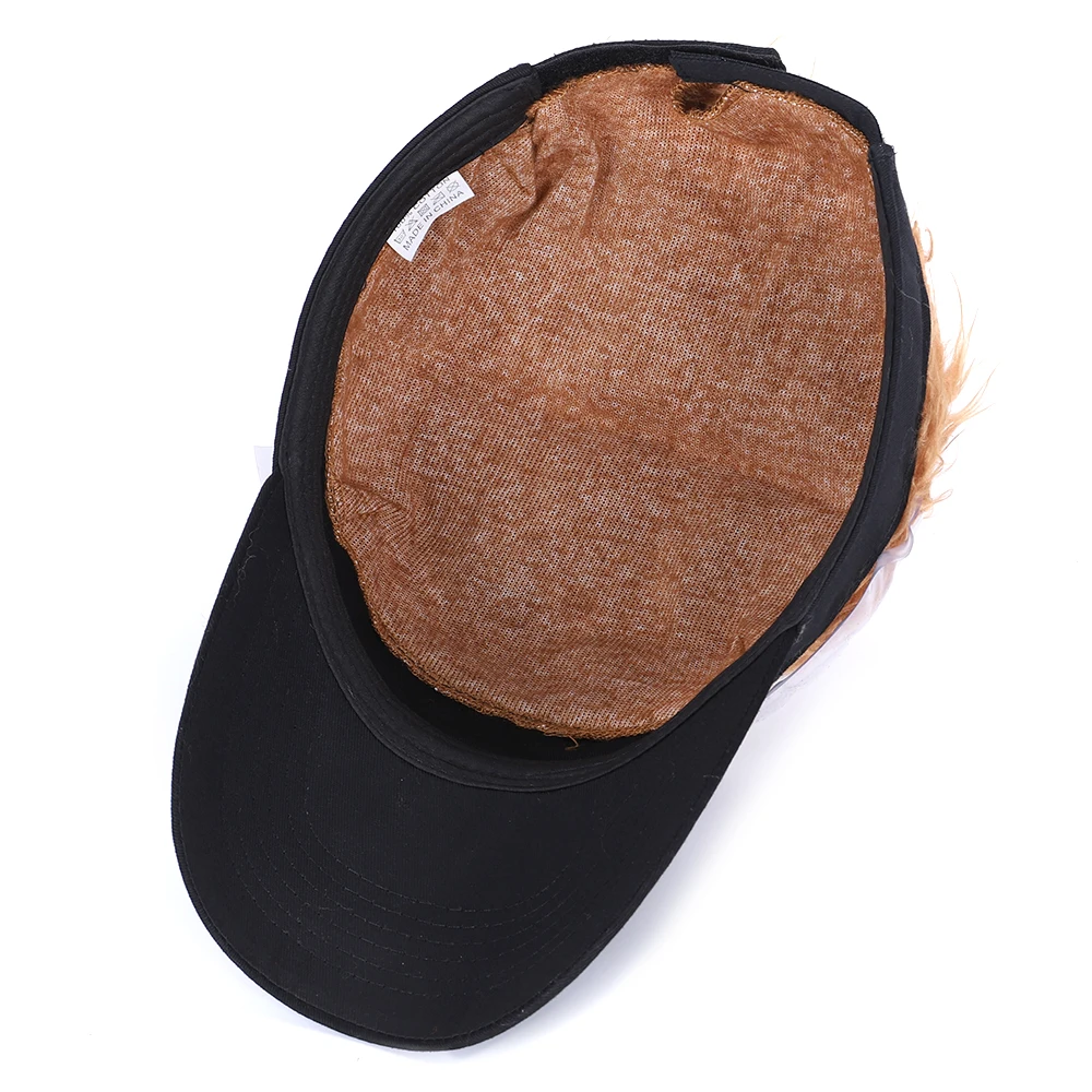 Men Women Casual Concise Sunshade Adjustable Sun Visor Baseball Cap with Spiked Hairs Wig Baseball Hat with Spiked Wigs