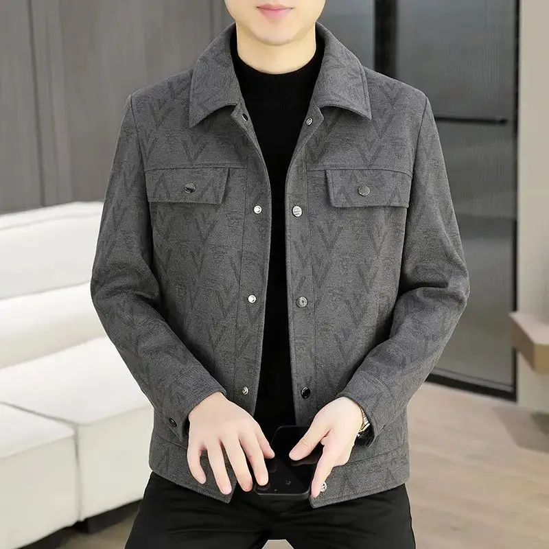 

Мужская повседневная рабочая куртка с воротником из полиэстера, приталенная, дышащая, для весны и осени