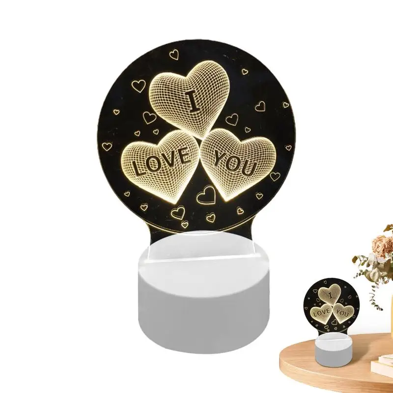 

Heart Nursery Night Light Night Lamp For Kids Bedroom Non-slip Base Desk Nursery Night Lamp For Bedroom Adds Romantic Atmosphere