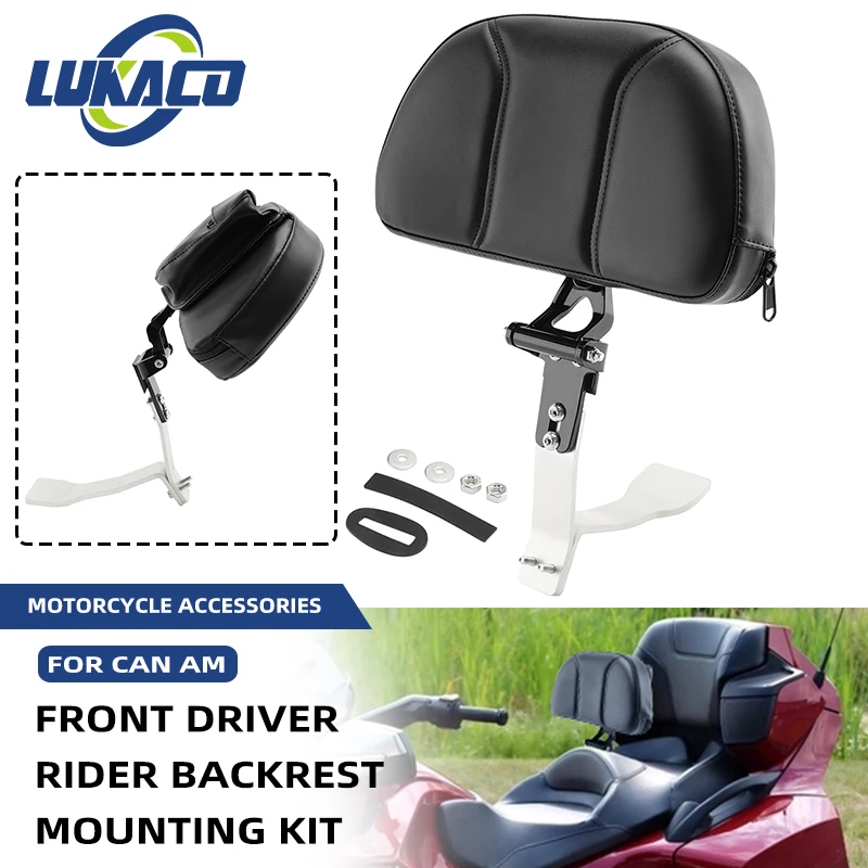 

For Harley Yamaha Honda Suzuki Kawasaki Chopper Cruiser Motorcycle Universal Backrest Rear Sissy Bar Black Back Cushion Pad