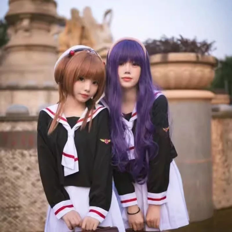 Anime Cardcaptor Sakura Card Captor Kinomoto Sakura Li Syaoran Cosplay Costume School Uniform Man Woman Campus Sailor Suit