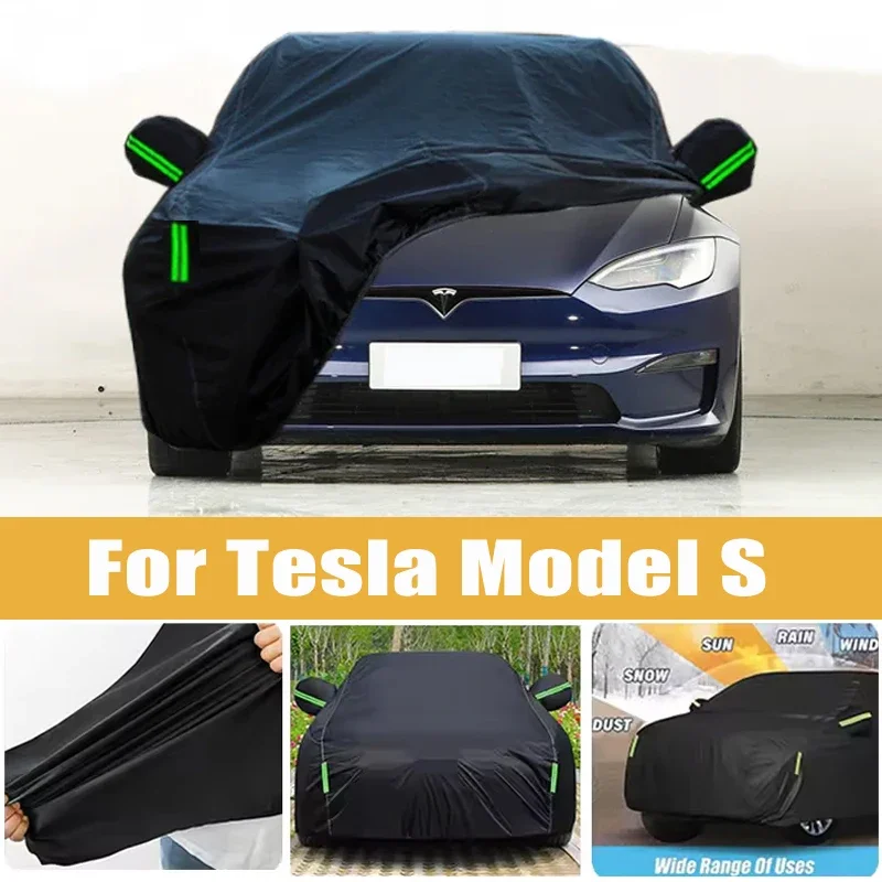 

For Tesla Model S Full Car Cover Four Seasons Outdoor Sun Anti UV Rain Snow Dust Protection Oxford Cloth Accessories