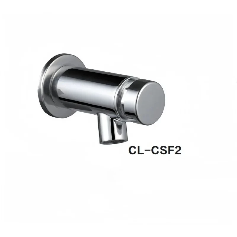 All-copper electroplated public toilet basin with delayed faucet and push-button hand washing basin faucet
