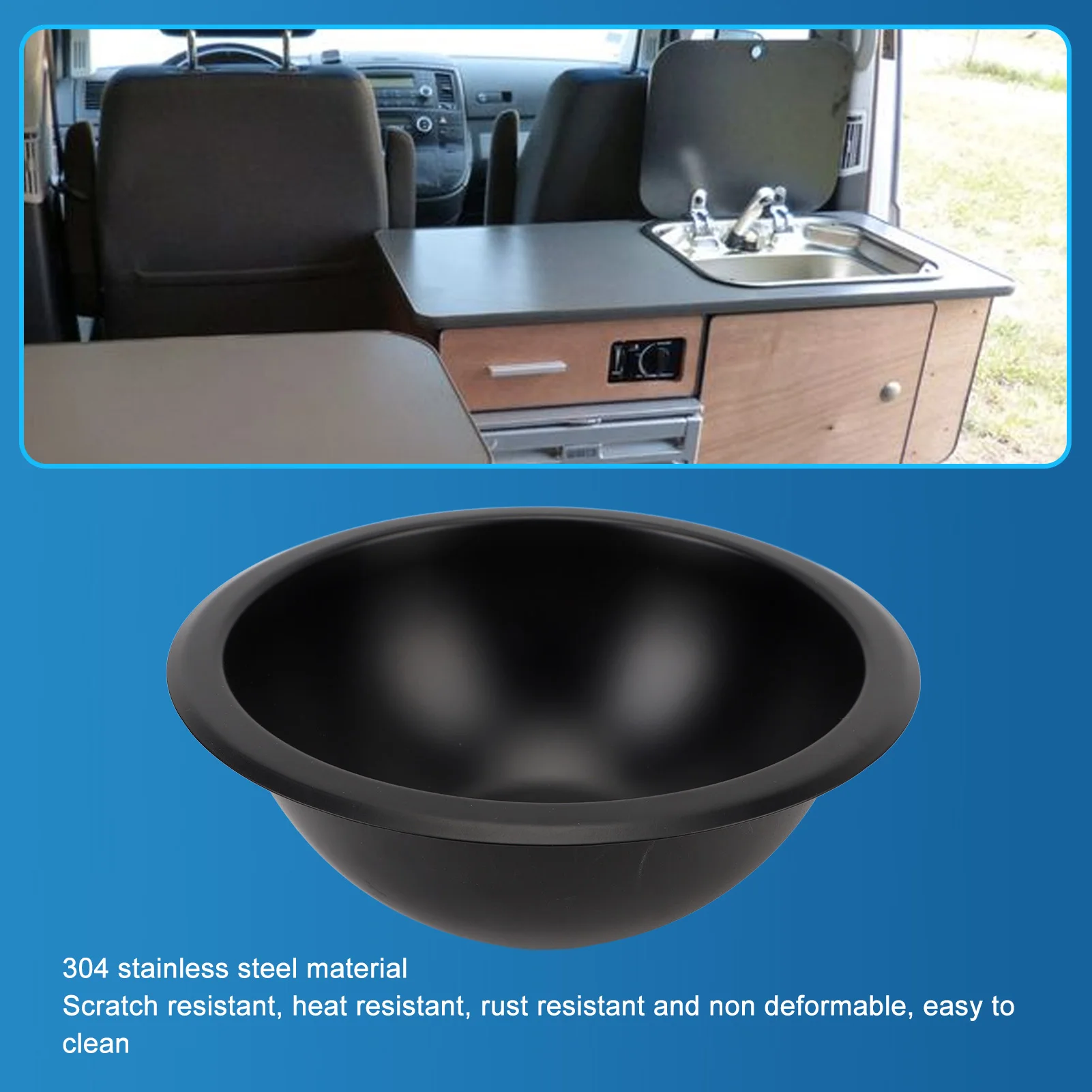 RV بالوعة 9X4in 304 الفولاذ المقاوم للصدأ جولة سهلة التنظيف 40 مللي متر استنزاف ميناء حوض غسيل اليد ل RV قارب بالوعة الحمام #3