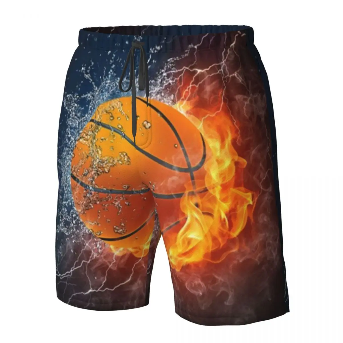 Баскетбольный мяч на огненном и воде, мужской купальник, плавки-боксеры, пляжные быстросохнущие шорты для плавания