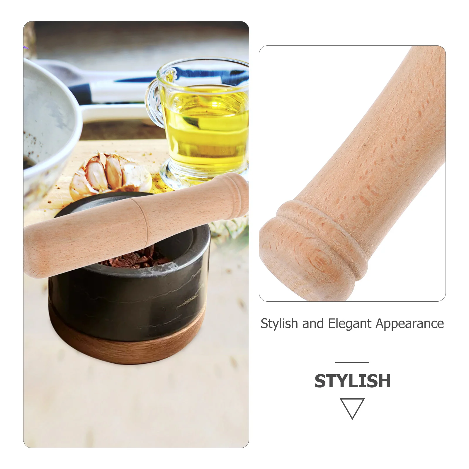 Wood Garlic Crusher Pickle Sticks Bar Grinding Stick Fermenting Jars Garlic Pounder Hand Mixer Fermenting Weights Seasoning