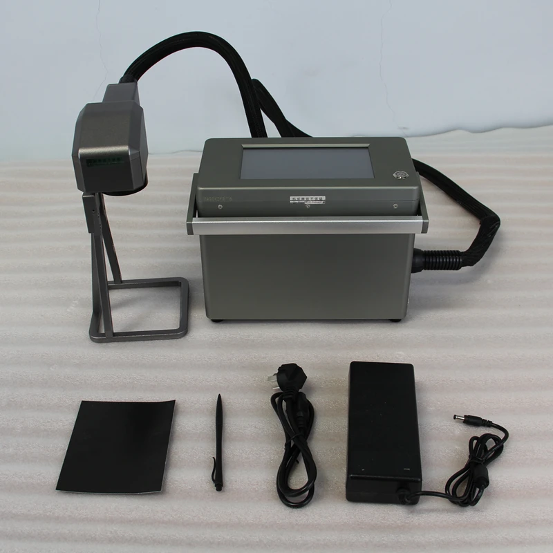 Mini Handheld Optic Fiber Engraving Marking Machine Wire/Wireless Lithium Battery Type 50W 110x110mm All In One Nameplate Marker