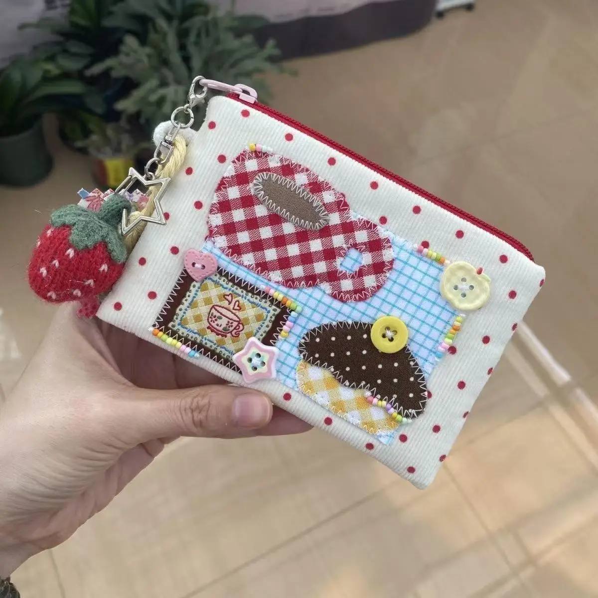 New Trendy INS Creative Patchwork Design Portable Coin Purse Stylish Square Wallet for Coins Cards and Small Items Cute Gift