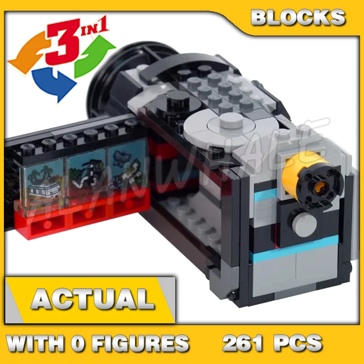

261pcs Creator 3in1 Retro Camera Moving Lens Video Photography TV 68004 Building Block set Compatible with Model