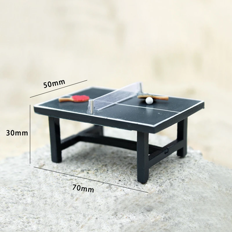 1/12 Scale Simulation Miniature Table tennis/racket Dollhouse Accessories Mini Ping-pong table Model for Bjd OB11 Doll House