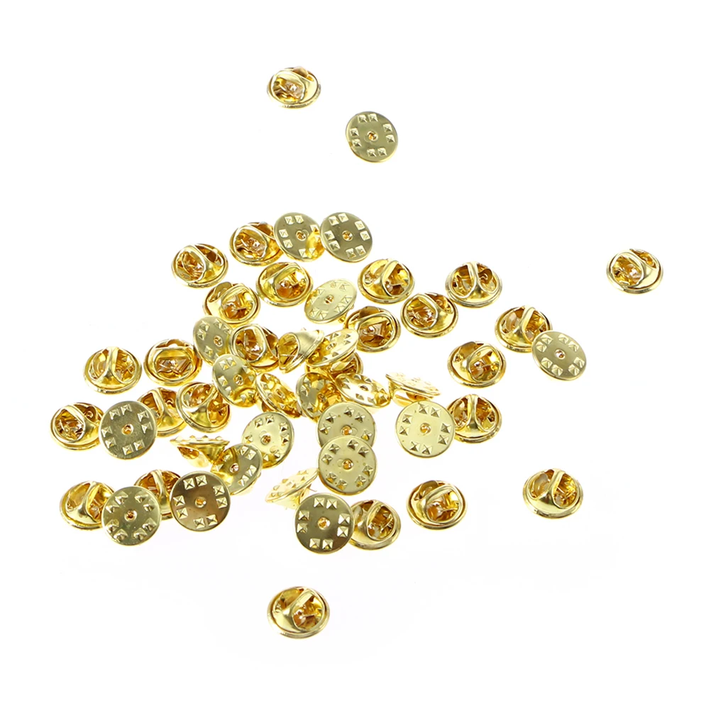 

100pcs Metal Clutch Badge Insignia Clutches Pin Backs Replacement For Tie Tacks Lapel Pins Silver Grip Small Pins
