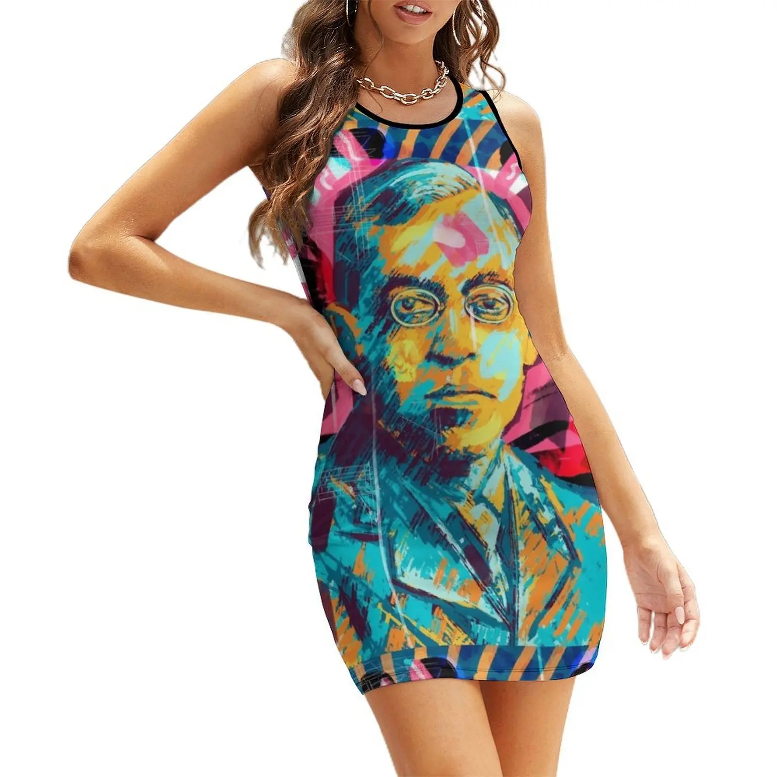 

Portrait of Zeev Jabotinsky - Artistic and modern painting Sleeveless Sundress Summer dresses for women Female clothing