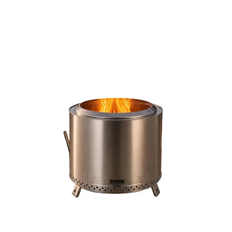 Large Stainless Steel Portable Smokeless Wood Stove Free Standing Design Painted Surface for Outdoor Camping
