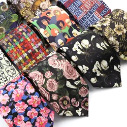 Corbatas de seda suave de diseño único para hombre, corbata blanca marrón con diseño de vista de flor y cara de casa para fiesta, boda, regalo novedoso