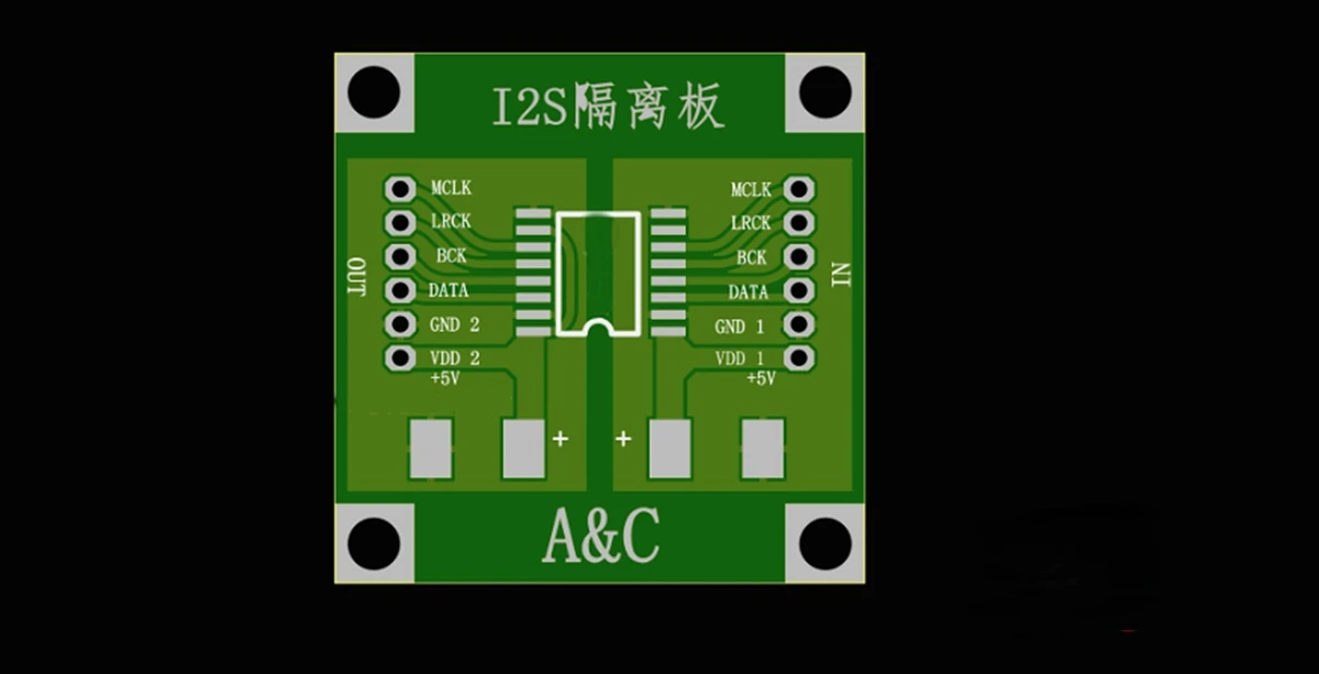 I2S IIS Signal Isolation Board Amanero Digital Audio Interface Pchifi to Eliminate Interference Separation Noise