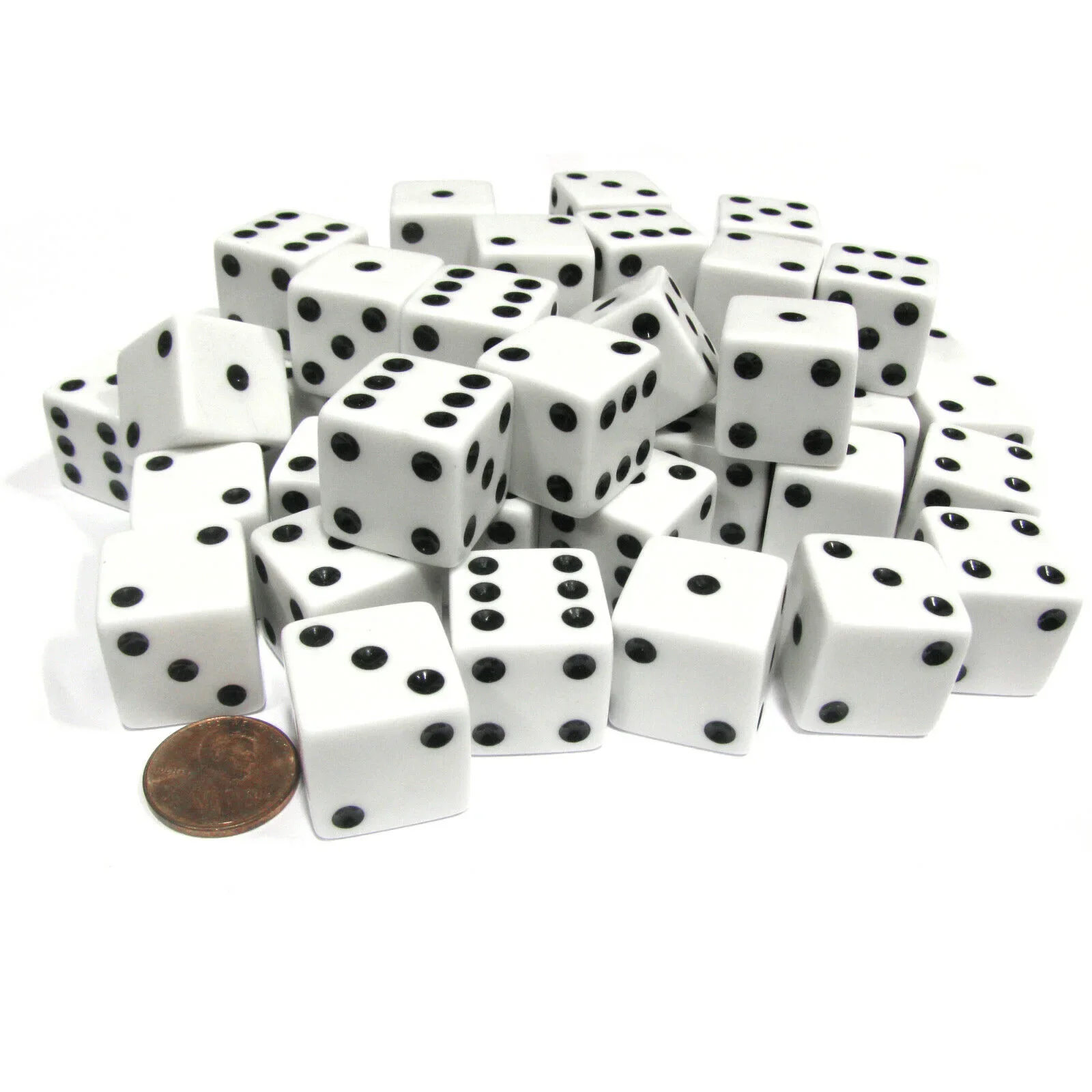 Juego de dados blancos, accesorios para juegos de mesa, 19mm, 10 unidades por juego