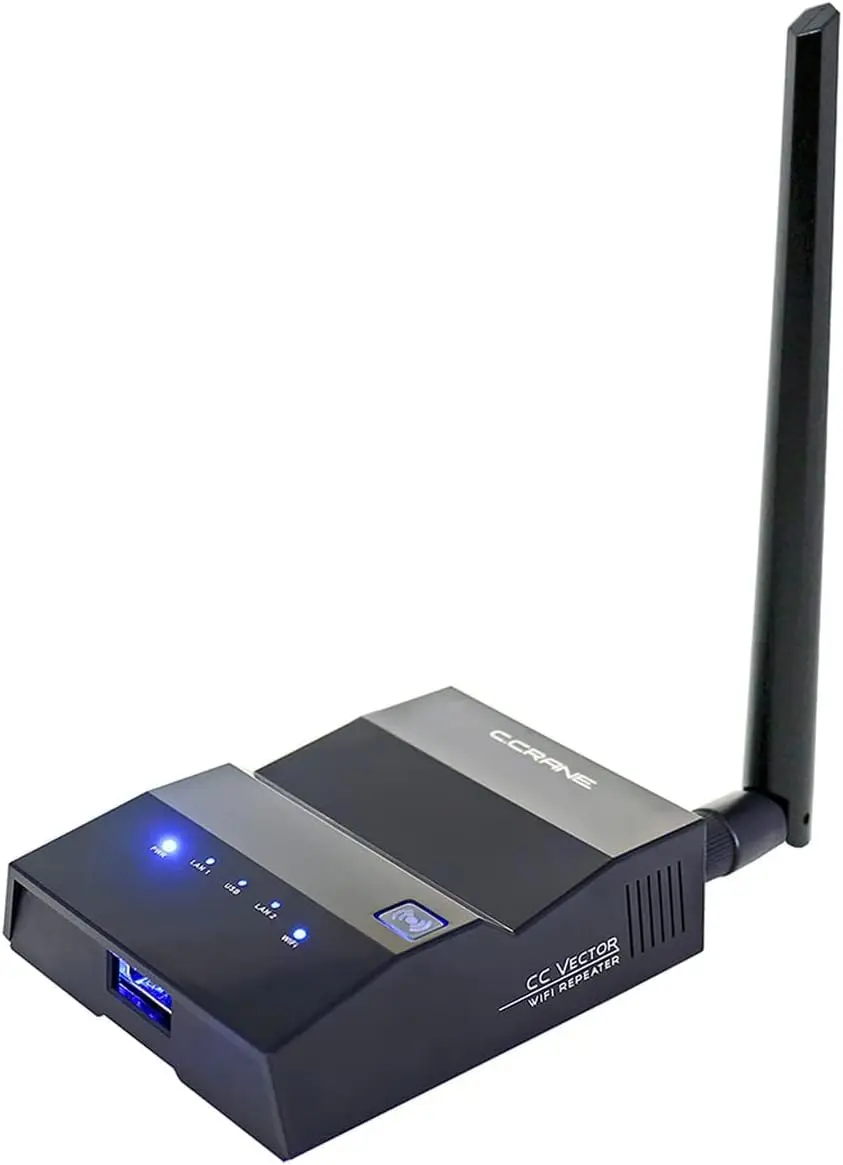 CC Vector Extended Long Range WiFi Receiver System - Works with All Devices - Receives Distant WiFi and Repeats to All WiFi