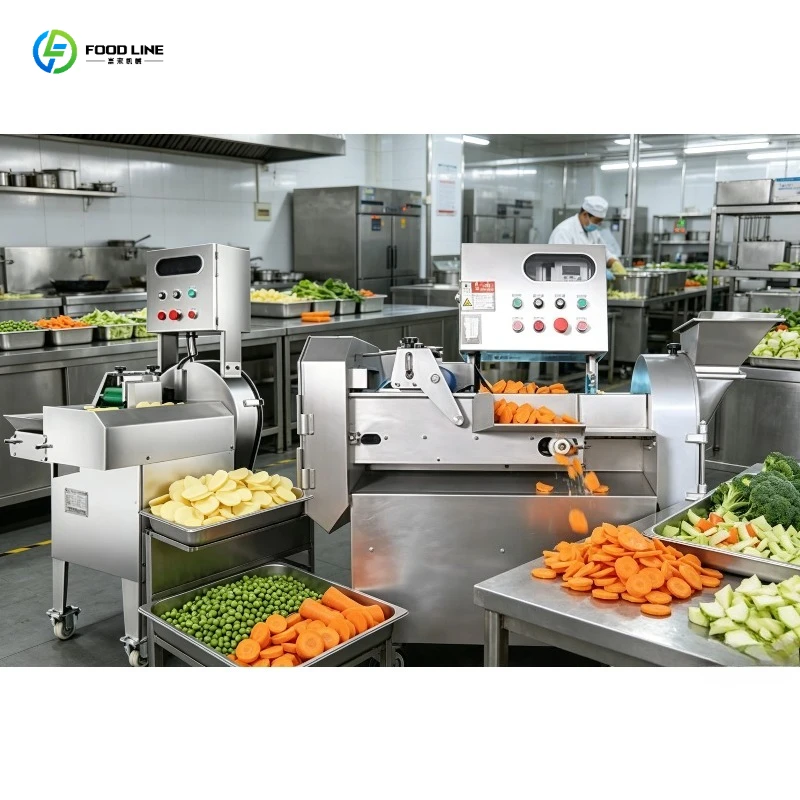 Commercial Veg Cutter Machine, Dual Head Fruit Slicer with Detachable Blades, Heavy Duty Chopper for Restaurant & Food Factory
