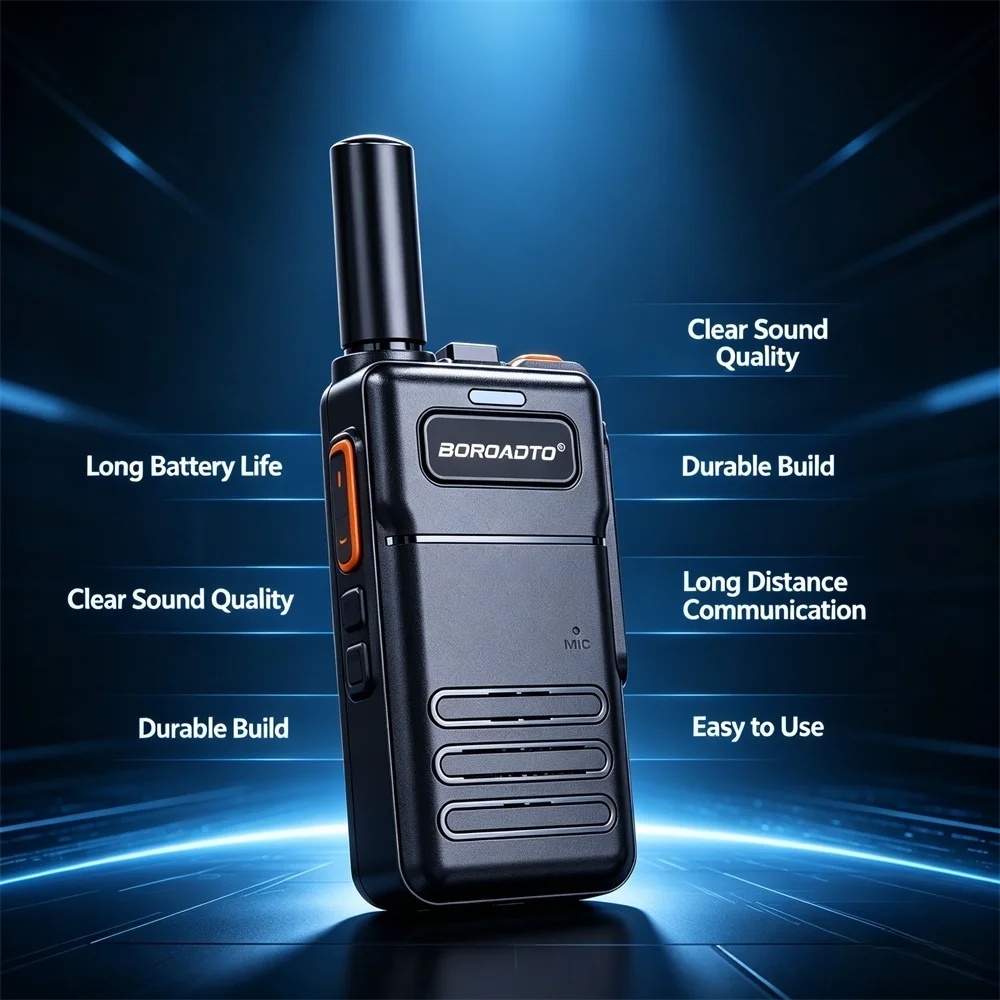 Walkie Talkie UHF 400-470MHz PMR446 16 Channels Long Range Rechargeable Waterproof Mini Handheld Two Way Radio USB Charger