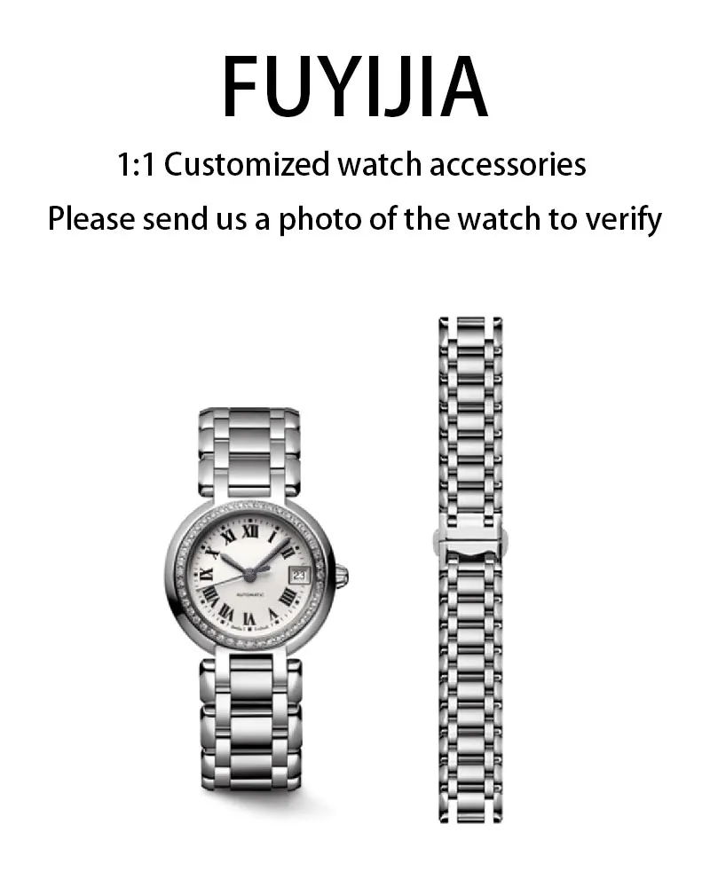 

FUYIJIA женские оригинальные ремешки L-ongines L8.110 16 мм 18 мм интерфейсный ремешок в форме зуба браслет из нержавеющей стали 316L