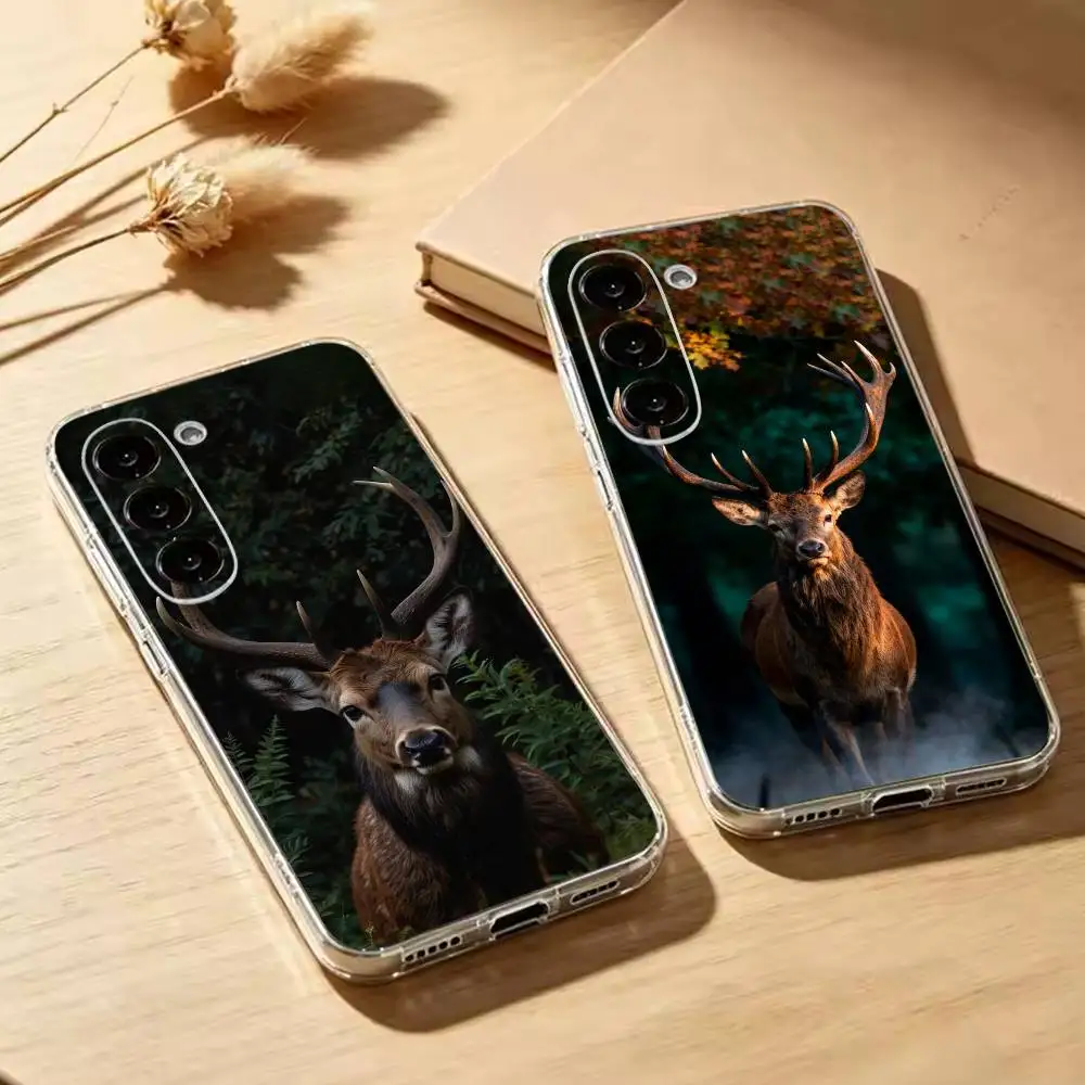 Deer Hunting Camo Transparent Phone Case For Samsung Galaxy A73,A72,A71,A70,A53,A52,A51Soft Cover