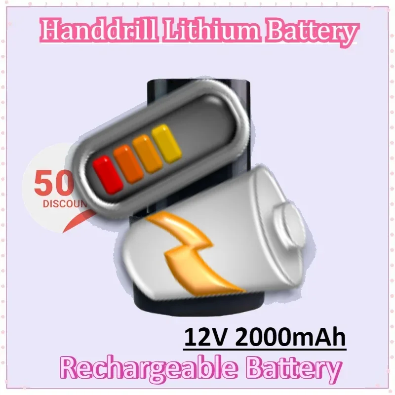 

12V 2000mAh Rechargeable Lithium-ion Battery for Electric Screwdrivers Drills Mini Angle Grinders Power Tools With charger