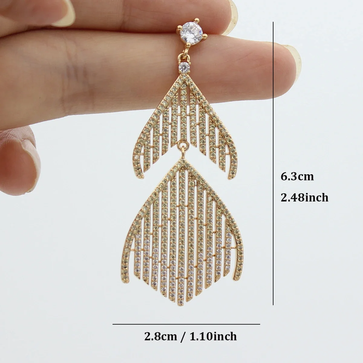 Long Tassel Mermaid Dangle Earrings for Women Luxury Jewelry Shiny Evening Party Wedding Bride Glamorous Earrings Female Gift