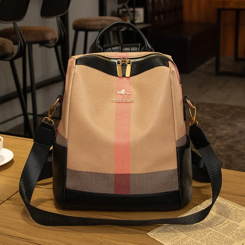 

Популярный женский повседневный рюкзак — легкий вес большой вместимости, подходит для школы/коротких поездок, простой стиль соответствует вязанию/Chinos