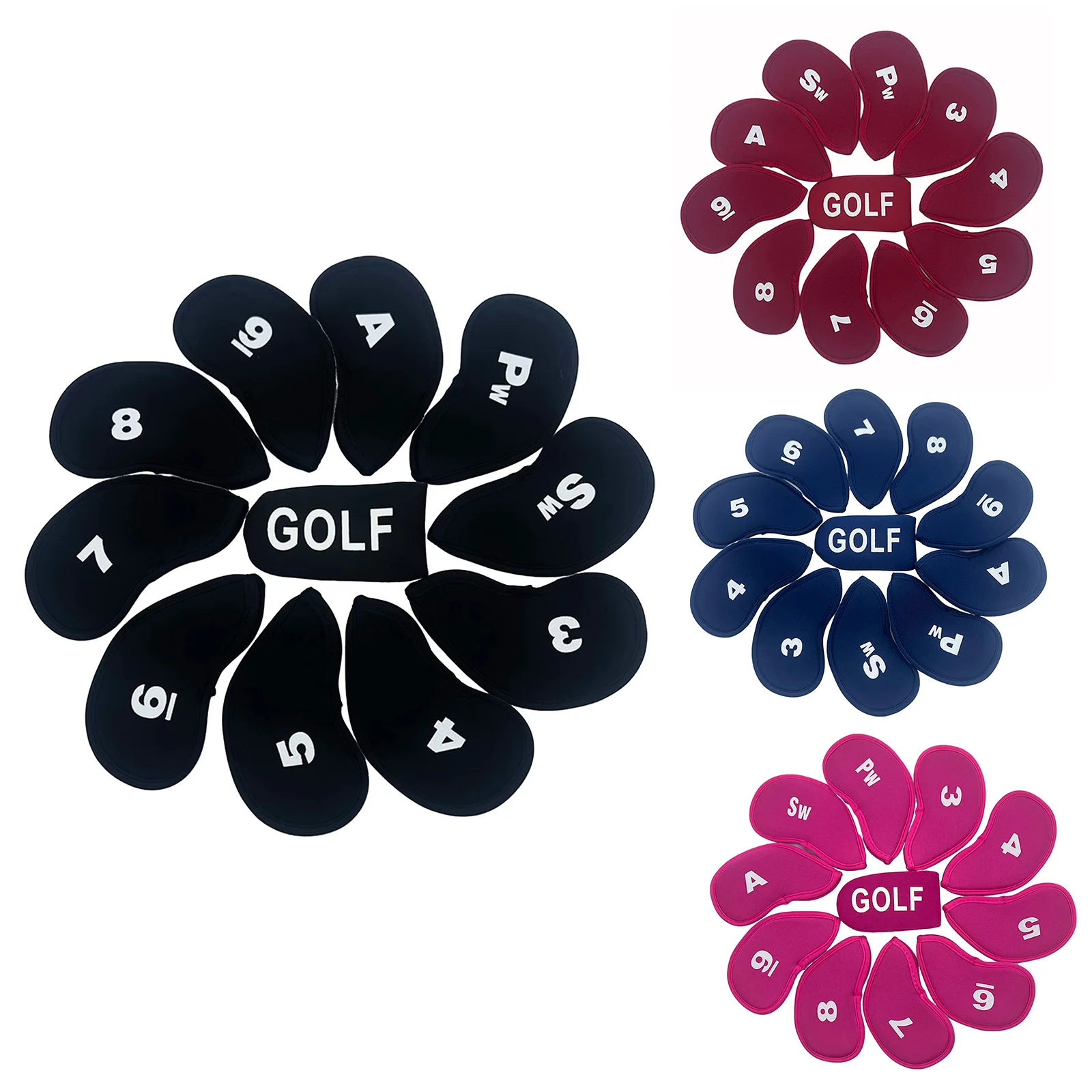 

11Pcs/Set Golf Iron Club Head Covers Number Letter Printed Headcovers Club Protective Covers Golf Supplement