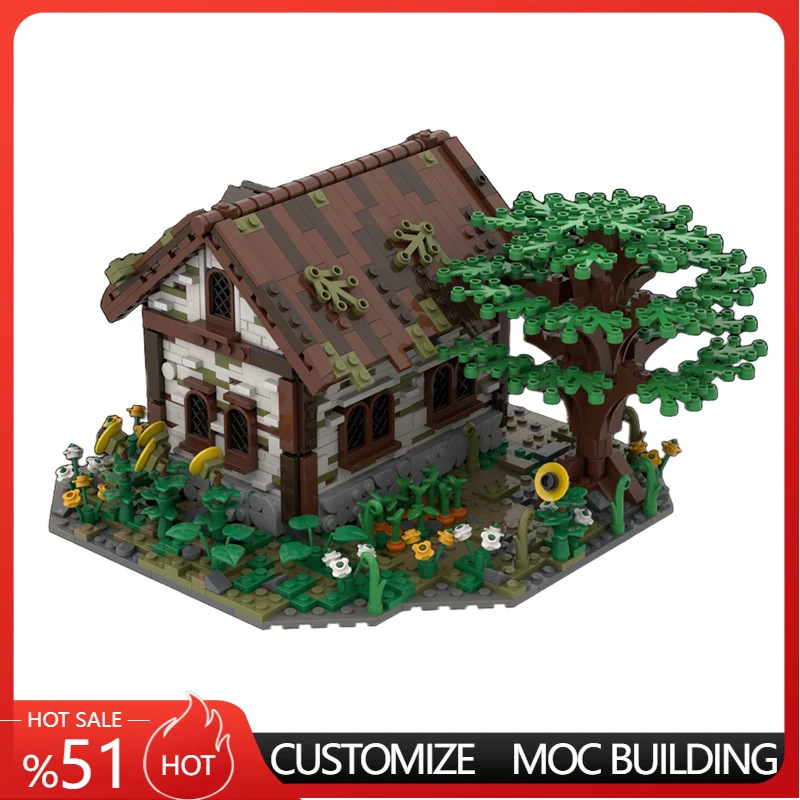 1444 Pezzi Set di Costruzioni Modulari Personalizzabili MOC con Scenari Urbani e Case Rurali, Modello Semplice Popolare, Giocattolo Fai-da-te, Regalo per le Feste