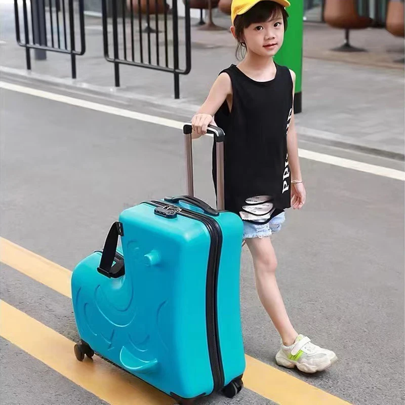 

Children Sit and ride Luggage Travel Suitcase Kids Boys Girls Rolling Luggage Trolley Case With Wheels Cute Carry On Luggages