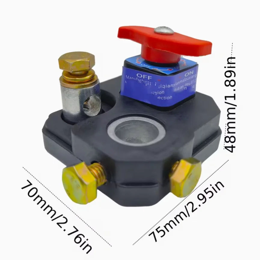 Battery Disconnect Switch, 12-24V Main Battery Power Cut-Off with Copper Inside and Aluminum Outside Isolator, Suitable for Cars
