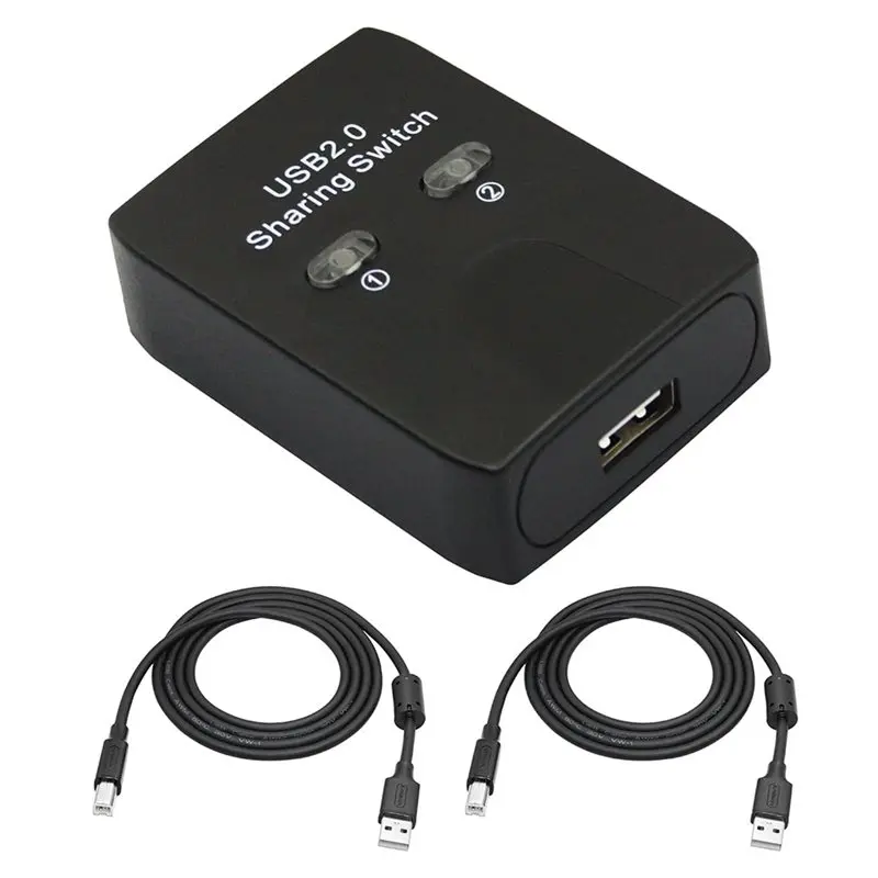 Ingenious-Printer Sharing Device 2 In 1 Out Printer Sharing Device USB2.0 2-Port Manual KVM Switching Splitter Hub Plug And Play